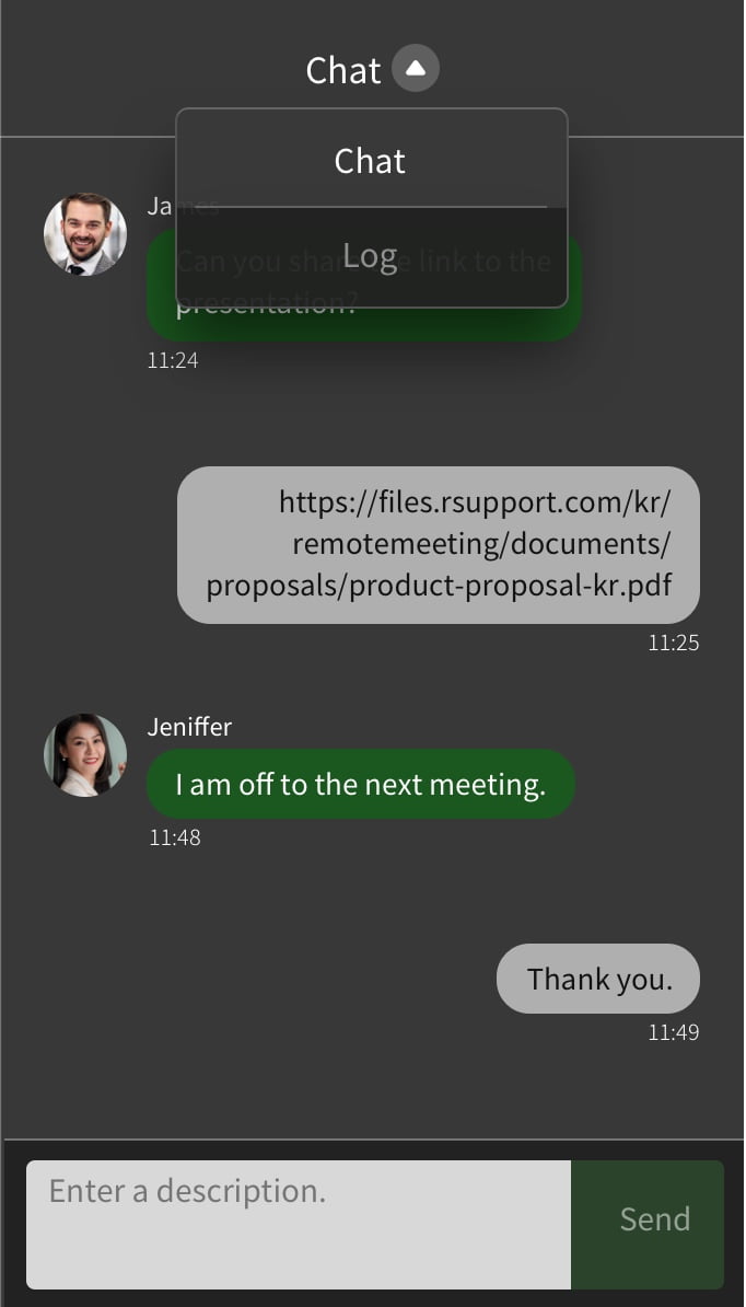 remotemeeting chat chat1 log