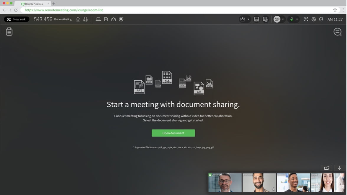 Start in Document sharing mode