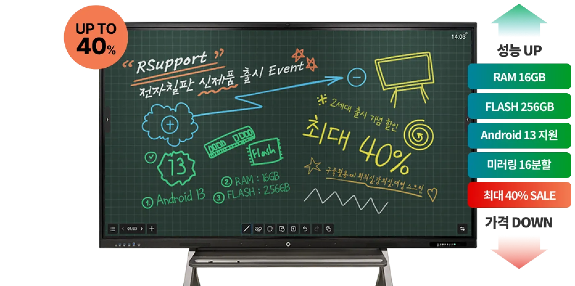 전자칠판 40% 할인