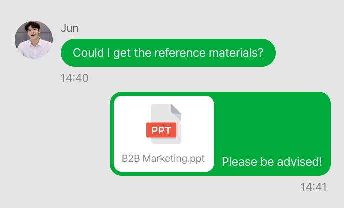 Real-time file sharing in chat