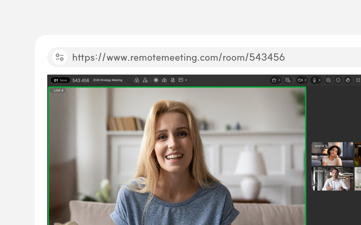 Browser-based video conferencing interface